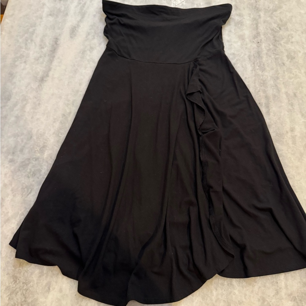Ann Taylor Black Strapless Asymmetrical Women's Dress